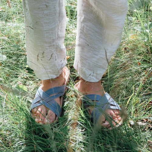 shangies sandals women#1 blue dots
